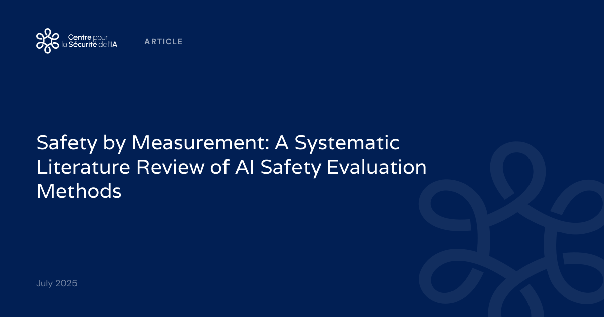 Safety by Measurement: A Systematic Literature Review of AI Safety ...